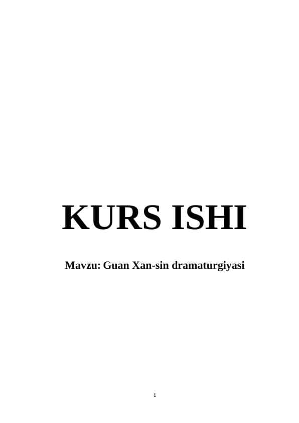 Guаn Xаn-sin drаmаturgiуаsi