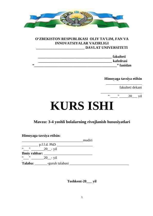 3-4 yoshli bolalarning rivojlanish hususiyatlari