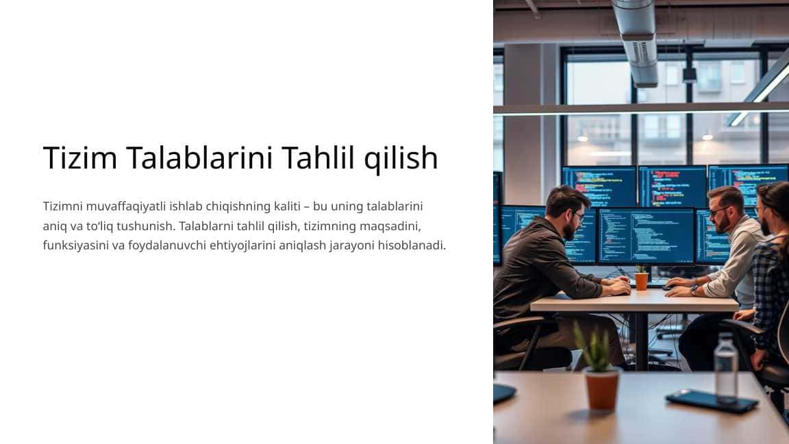 Tizim Talablarini Tahlil qilish