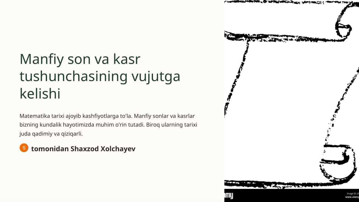 Manfiy son va kasr tushunchasining vujutga kelishi