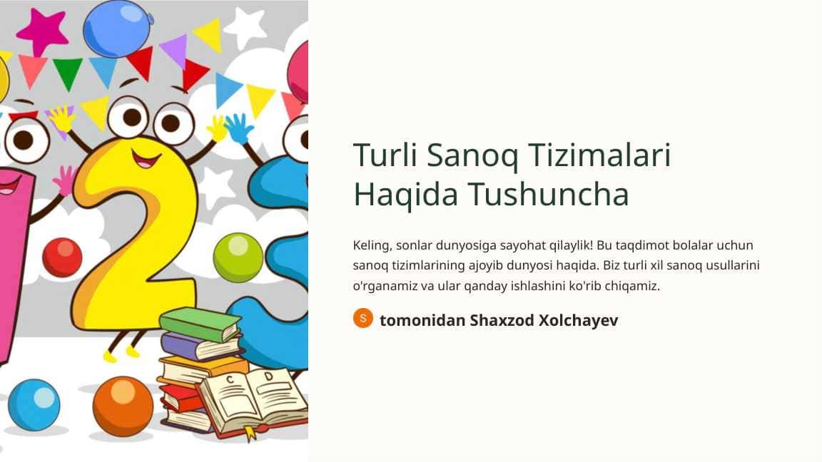 Turli Sanoq Tizimalari Haqida Tushuncha