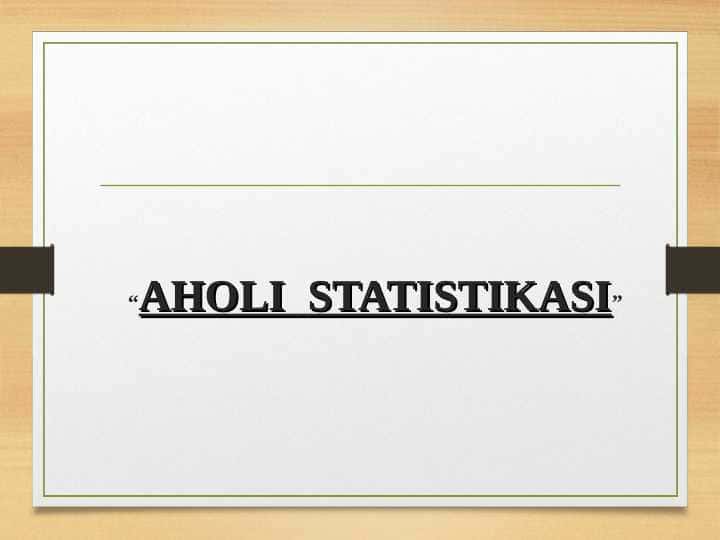 Aholi statistikasi