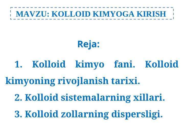 Kоllоid kimyoga kirish