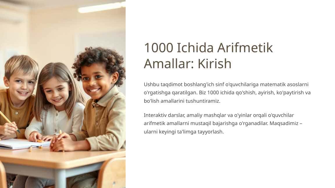 1000 Ichida Arifmetik Amallar