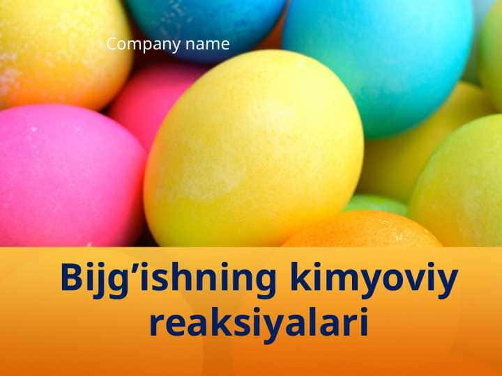 Bijg’ishning kimyoviy reaksiyalari