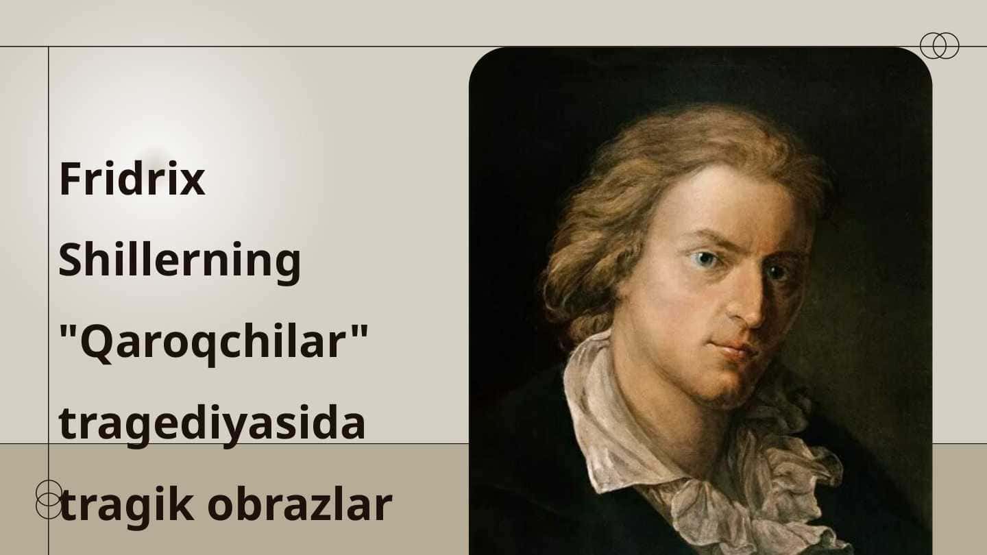 Fridrix Shillerning "Qaroqchilar" tragediyasida tragik obrazlar