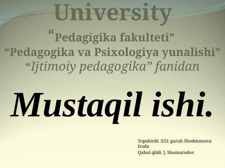 Ijtimoiy tarbiya. Ijtimoiy pedagogikada me'yordan chekinish .