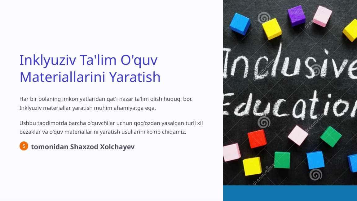 Inklyuziv Ta'lim O'quv Materiallarini Yaratish