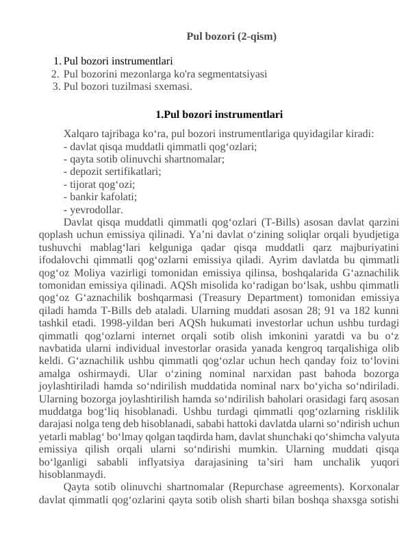 Pul bozori