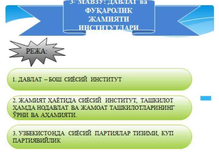 Davlat va fuqarolik jamiyati institutlari