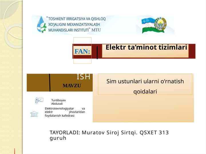 Sim ustunlari ularni oʻrnatish qoidalari.pptx