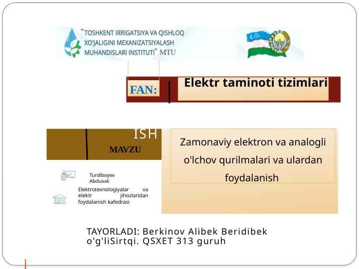 Muz og'irlig Tidan kelib chiqqan yuklamalarni aniqlash t.pptx