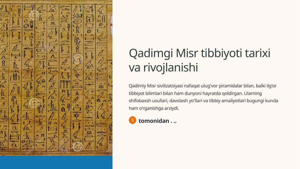 Qadimgi Misr tibbiyoti tarixi va rivojlanishi