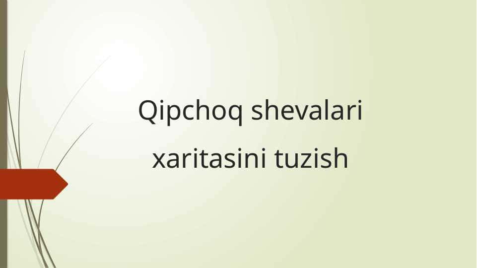 Qipchoq shevalari xaritasini tuzish