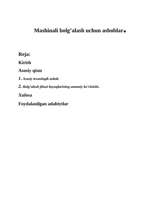 Mashinali bolg’alash uchun asboblar