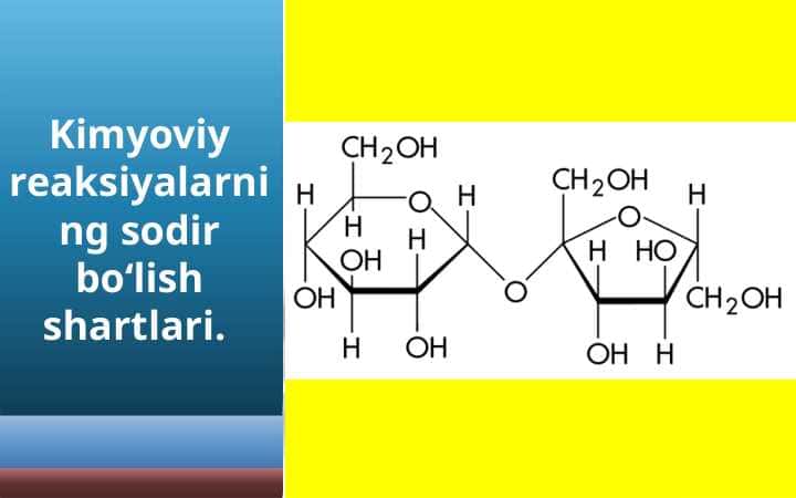Kimyoviy reaksiyalarning sodir bo'lish shartlari