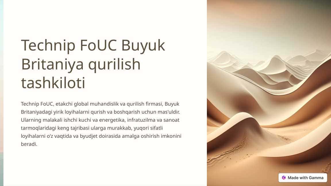 Technip FoUC Buyuk Britaniya qurilish tashkiloti