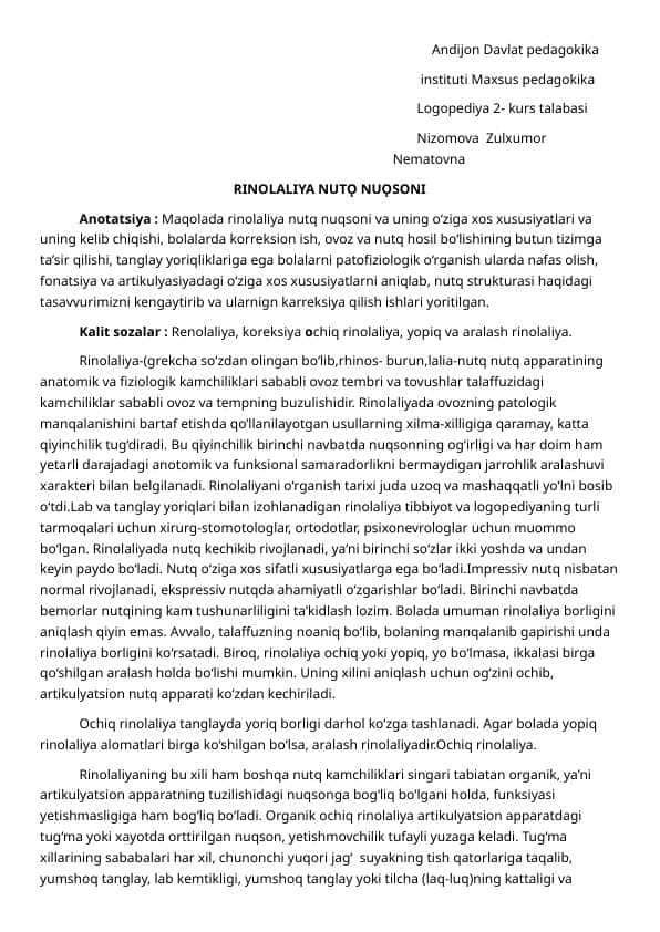 RINOLALIYA NUTQ NUǪSONI