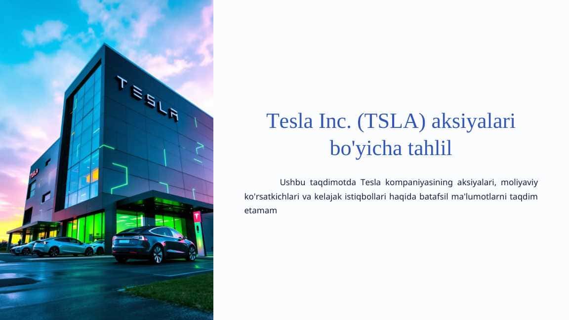 Tesla Inc. (TSLA) Aksiyalari bo'yicha Tahlil.