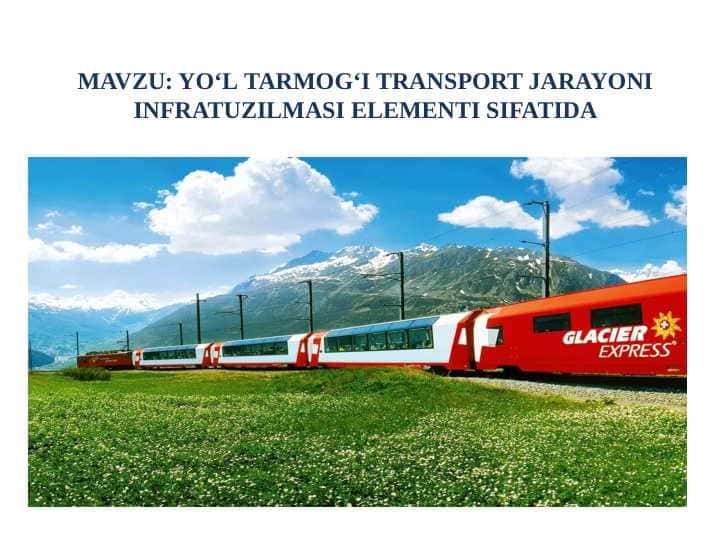YO‘L TARMOG‘I TRANSPORT JARAYONI INFRATUZILMASI ELEMENTI SIFATIDA