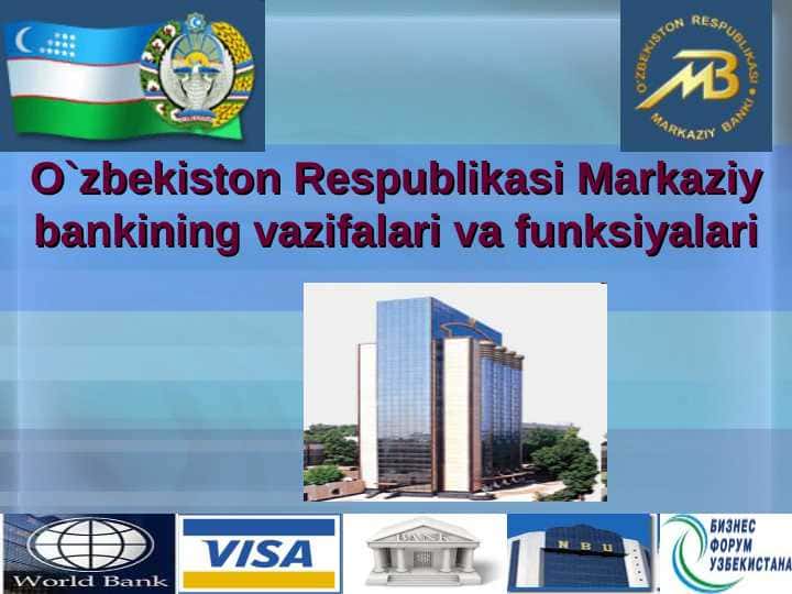 O`zbekiston Respublikasi Markaziy bankining vazifalari va funksiyalari