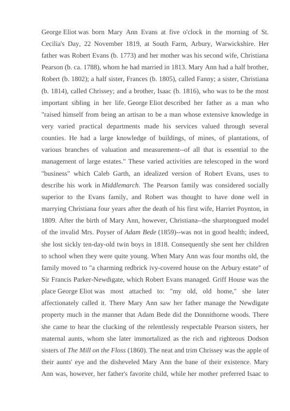 George Eliots novel