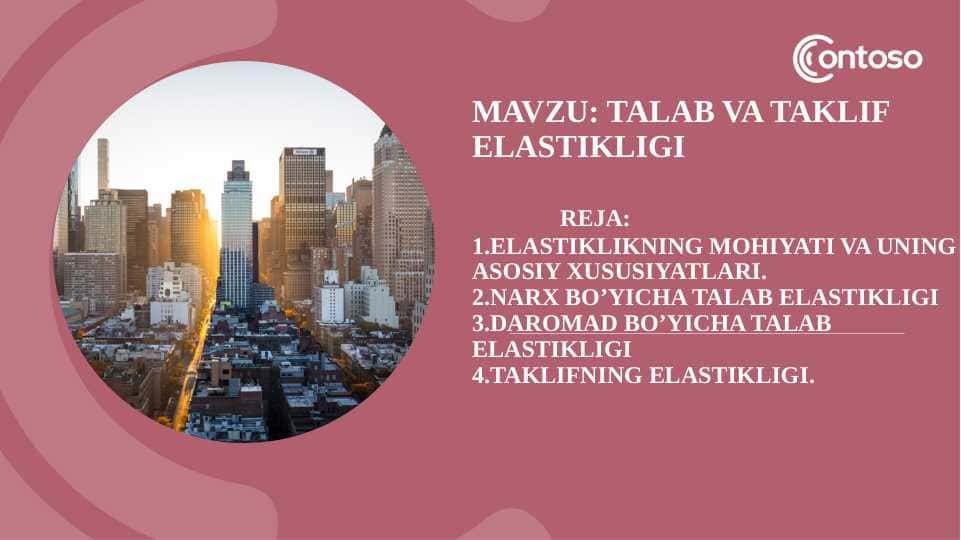 Talab va taklif elastikligi