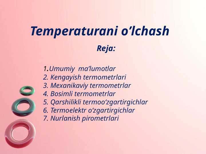 Temperaturani o’lchash