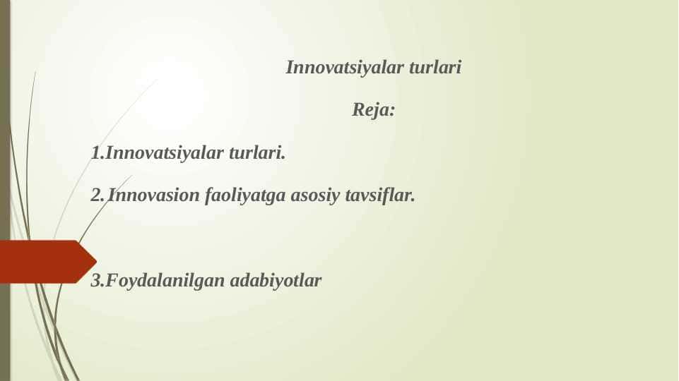 Innovatsiyalar turlari
