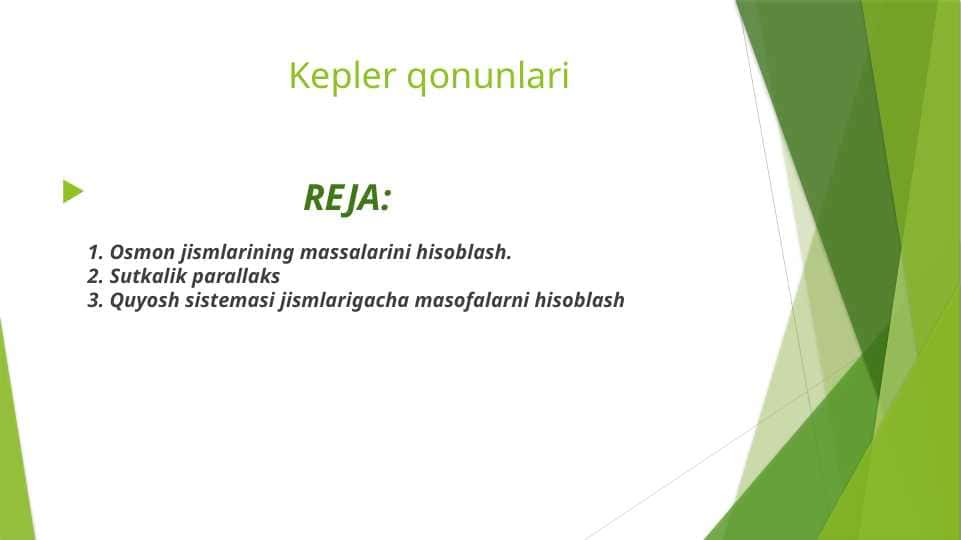 Kepler qonunlari