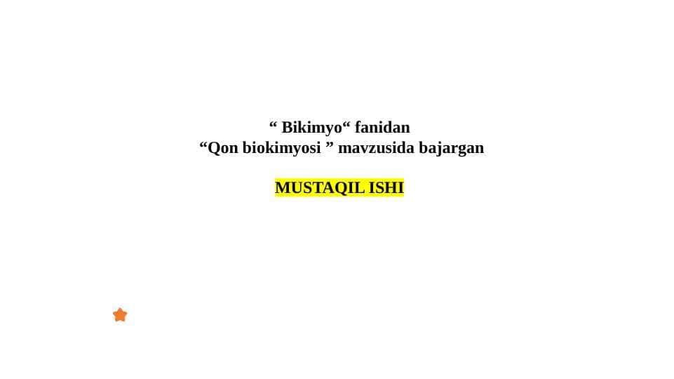 Qon biokimyosi