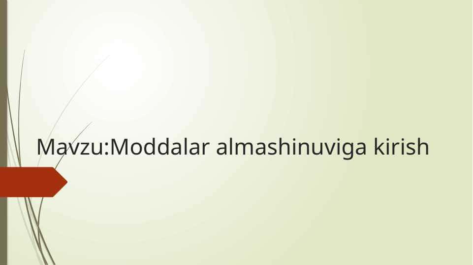 Moddalar almashinuviga kirish