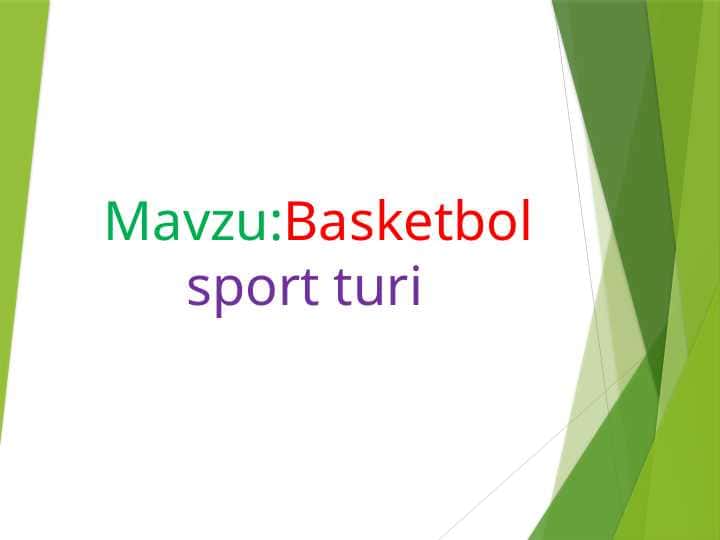 Basketbol sport turi