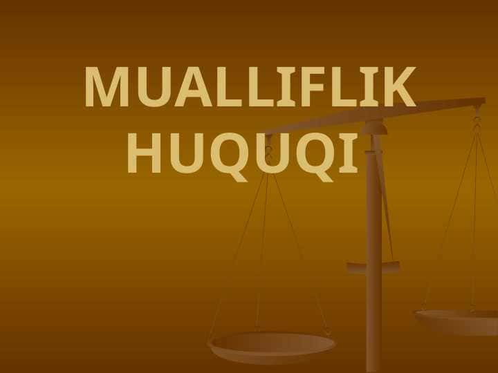 MUALLIFLIK HUQUQI
