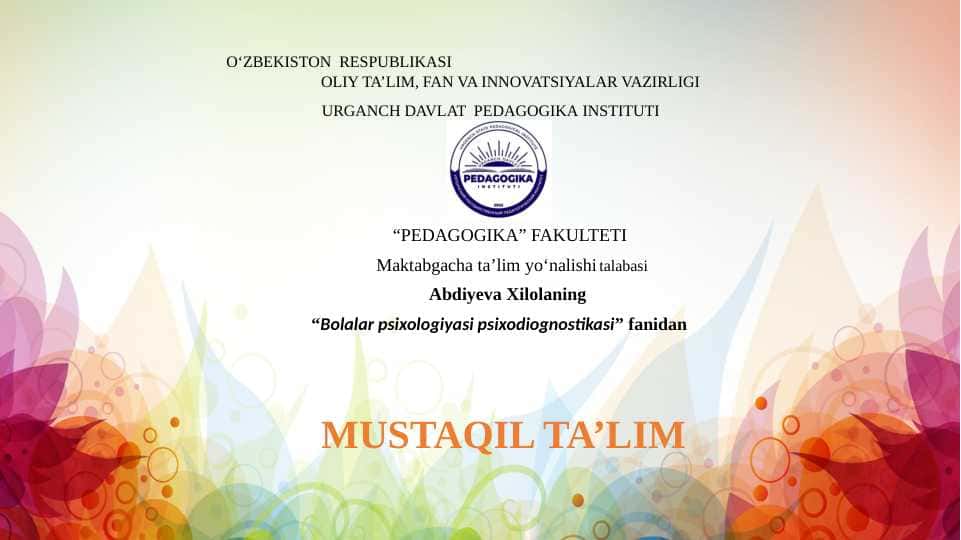 Psixologik tadqiqot o’tkazish shakllari.