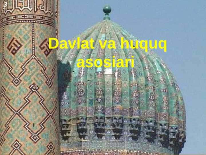 Davlat va huquq asoslari
