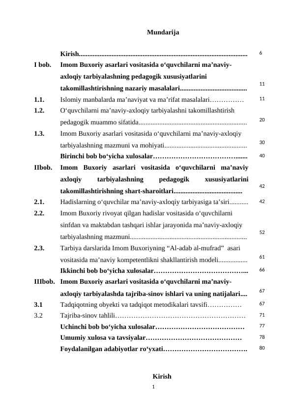 IMOM AL-BUXORIY ASARLARI VOSITASIDA O‘QUVCHILARNI MA’NAVIY-AXLOQIY TARBIYALASHNING PEDAGOGIK XUSUSIYATLARI (YUQORI SINFLAR MISOLIDA )