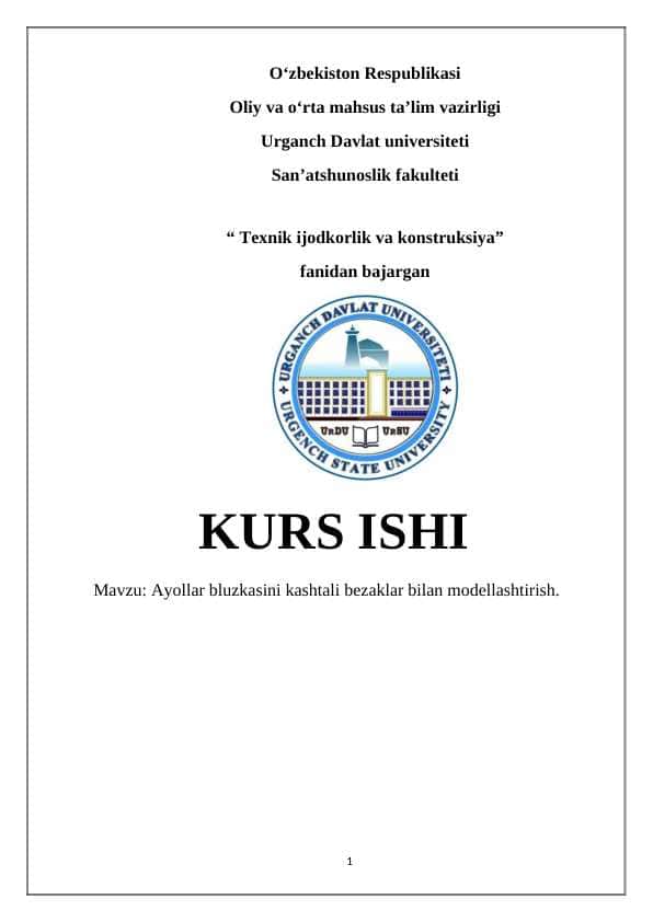Ayollar bluzkasini kashtali bezaklar bilan modellashtirish