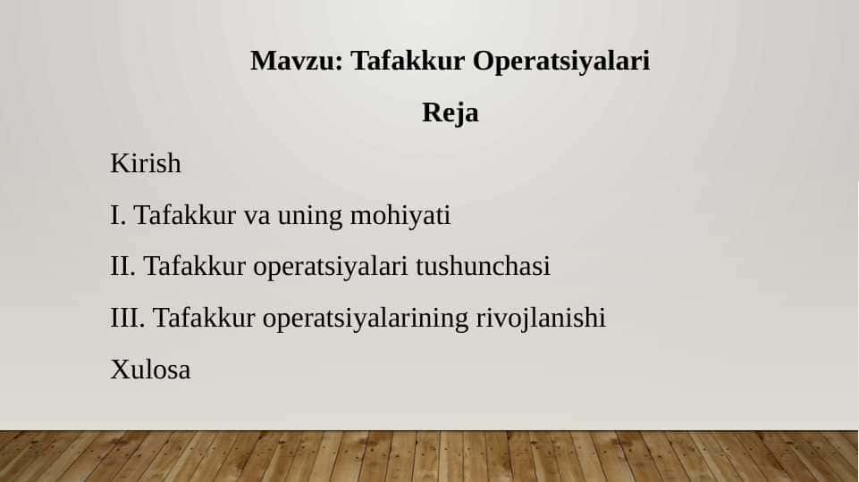 Tafakkur Operatsiyalari