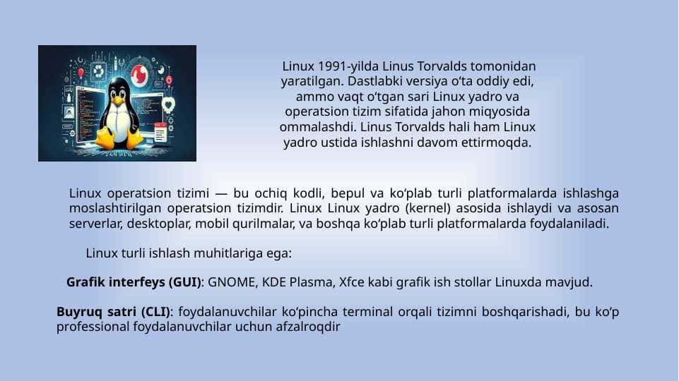 LINUX OTda IMTIYOZLAR TURLARI, FAYL VA KATALOG UCHUN FOYDALANISHNI BOSHQARISH USULI.