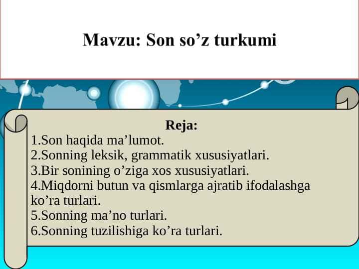 Son so’z turkumi