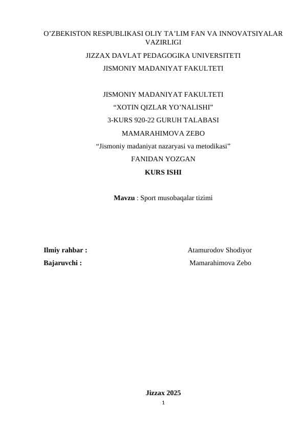 Sport musobaqalar tizimi