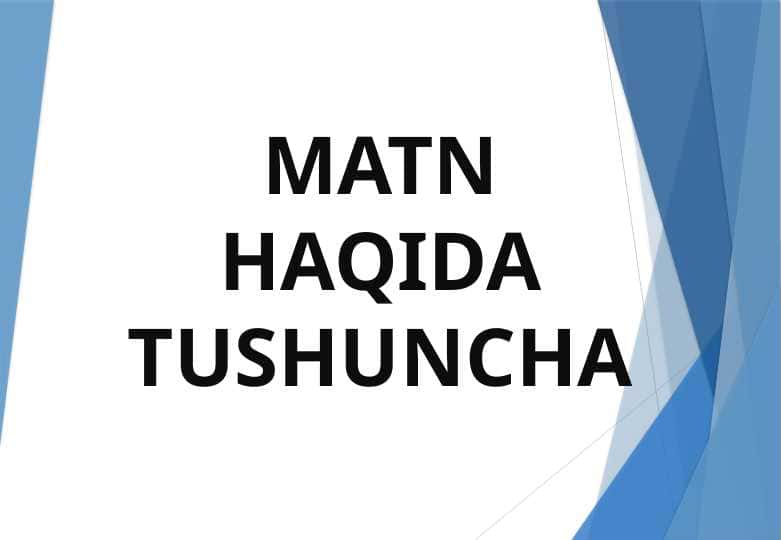 Matn haqida tushuncha