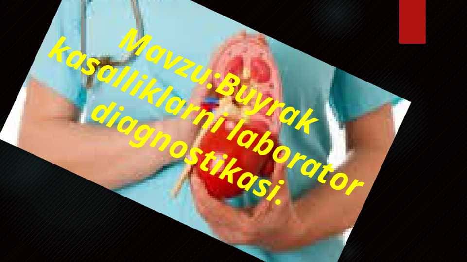 Buyrak kasalliklarni laborator diagnostikasi.