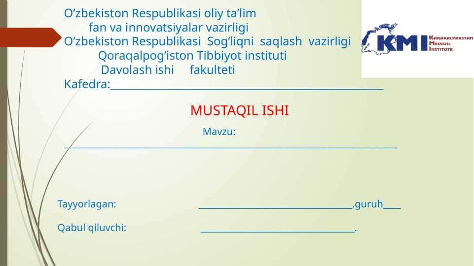 Gemoglobin va uning turlari. Leykotsitlar