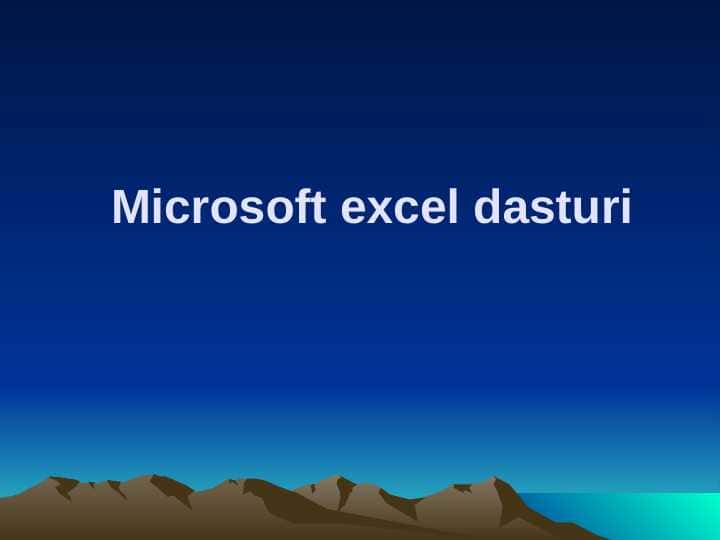 Microsoft excel dasturi