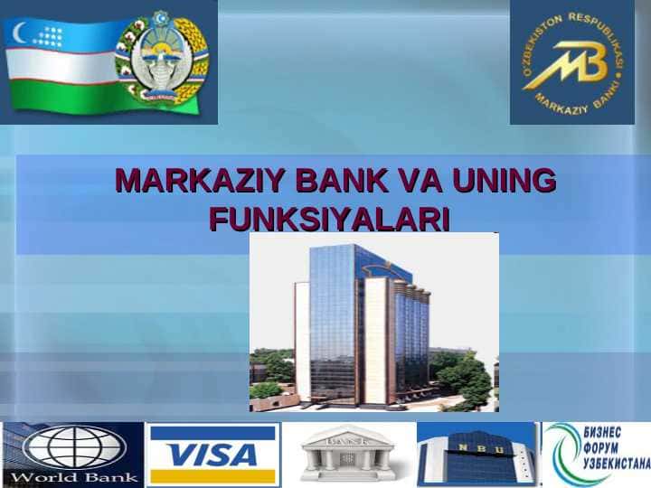 MARKAZIY BANK VA UNING FUNKSIYALARI