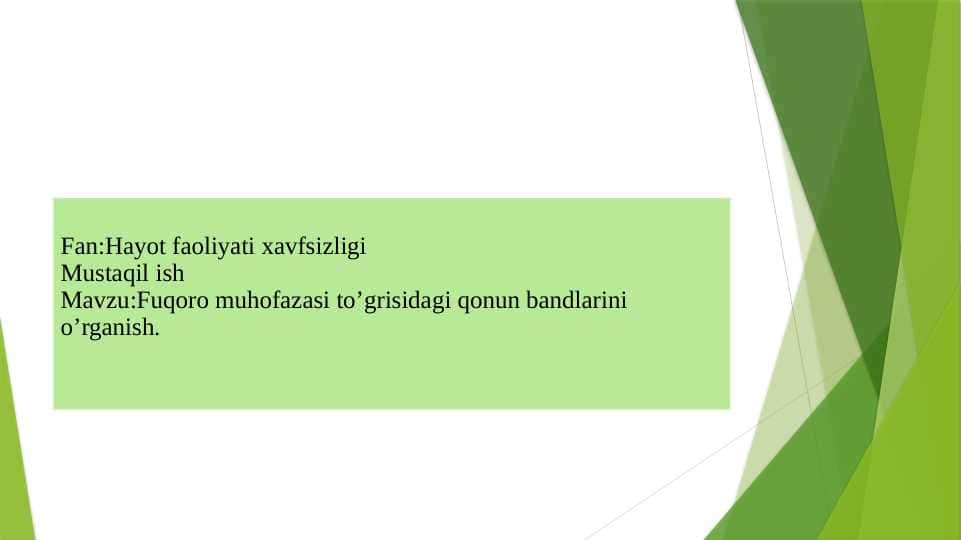 Mustaqil ish slayd