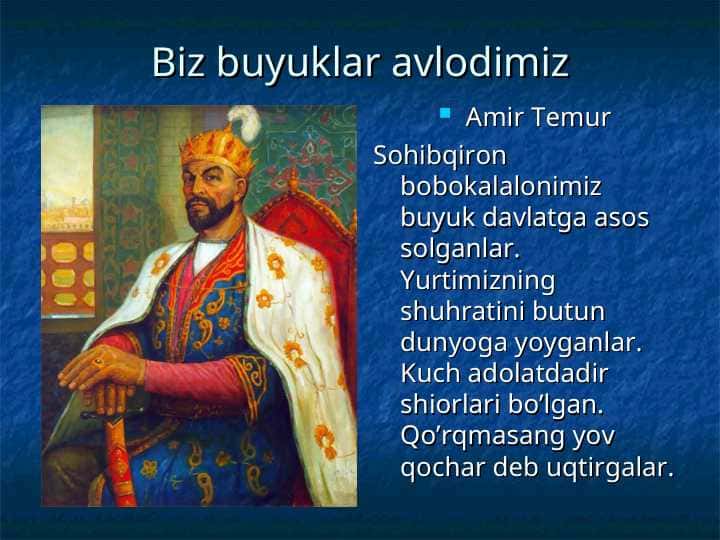 Biz buyuklar avlodimiz
