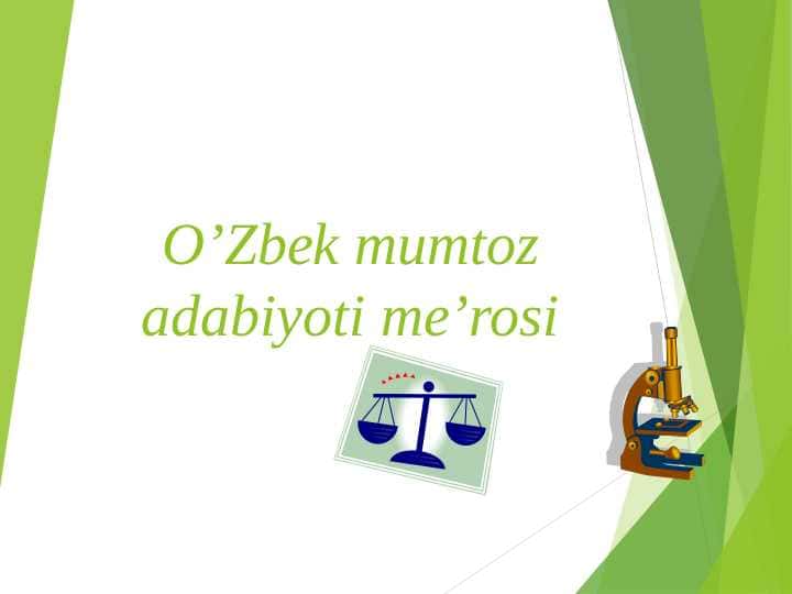 O’Zbek mumtoz adabiyoti me’rosi